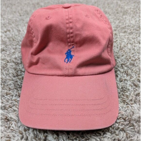 Polo Ralph Lauren Baseball Hat Cap Chino Cotton Adjustable Classic Faded Salmon - Picture 1 of 8